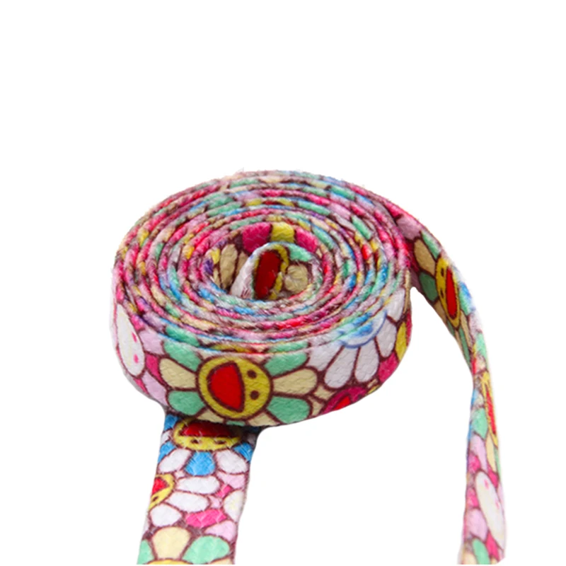 Coolstring 30Pairs/lot Colorfule SunFlowers Heat Transfer Lacets Classical Fashion Strings Wholesale Flatlaces Quality Cordones