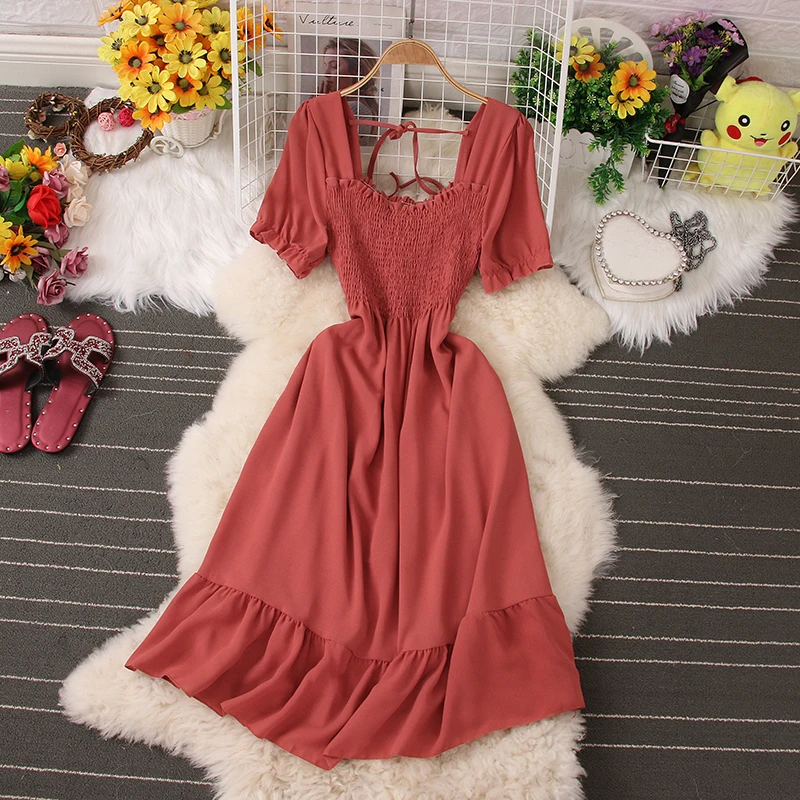 

Женское Повседневное платье-трапеция, приталенное коктейльное платье со складками, с оборками, для вечеринки, выпускного вечера, лето 2022