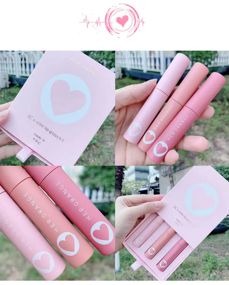 Набор вельветовой помады LEKGAVD в форме сердца увлажняющий блеск для губ