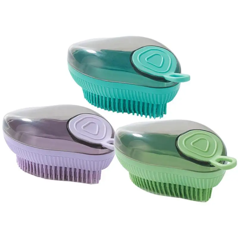 

Dog Bath Scrubber Dog Grooming Brush Hair Removal Brushes Refillable Pet Bath Massage Brush Reusable Dog Cat Shampoo Brush Self