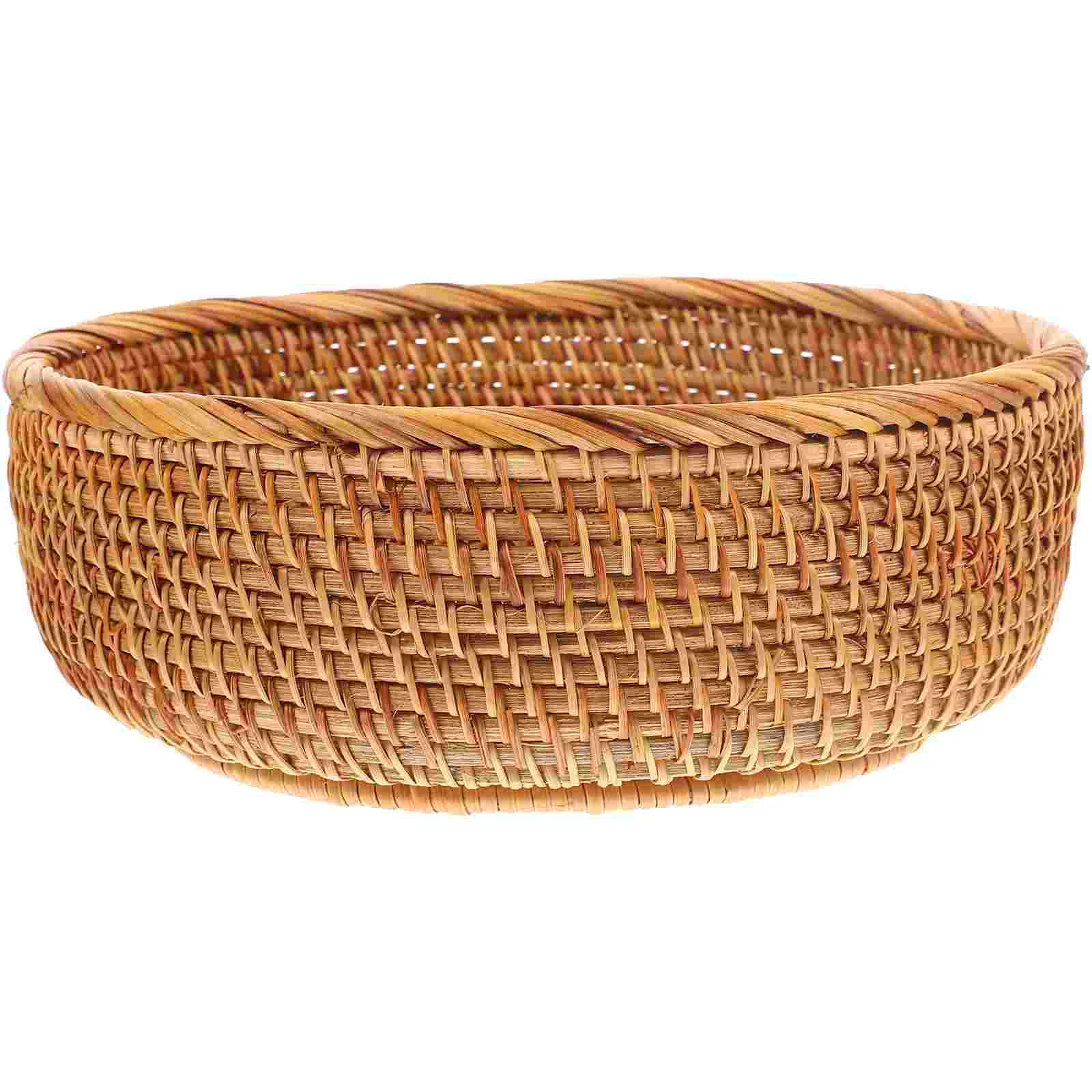 

Baskets Storage Rattan Woven Basket Wicker Fruit Bins Bread Rustic Picnic Seagrass Bin Candy Trays Willow Strawmulti Function
