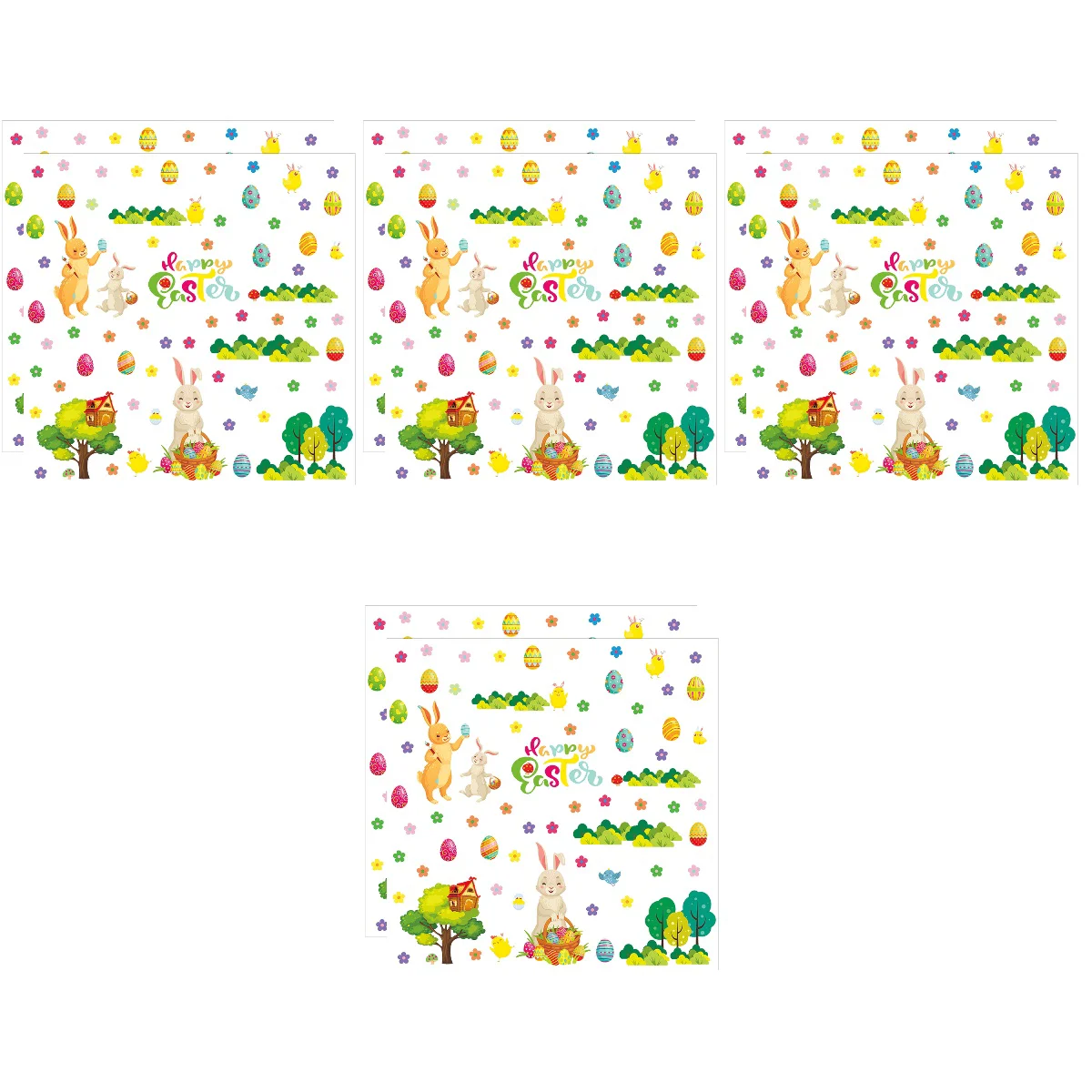 

4 Sets of Convenient Creative Pattern Removable Wallpapers Adhesive Wallpaper Peel And Stick for Party