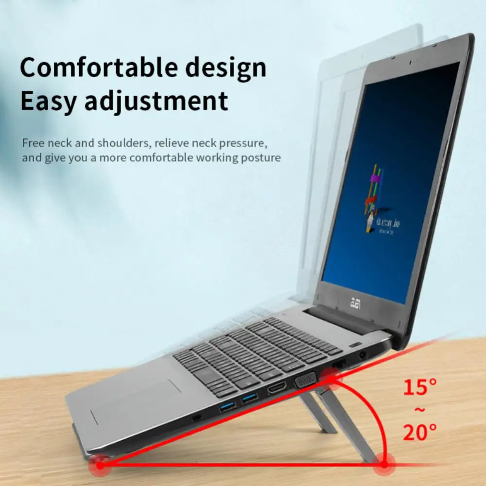 

Heat Dissipation Riser Bracket Convenient Desktop Tablet Bracket Hollow Cooling 4-gears Adjustable Laptop Stand Folding