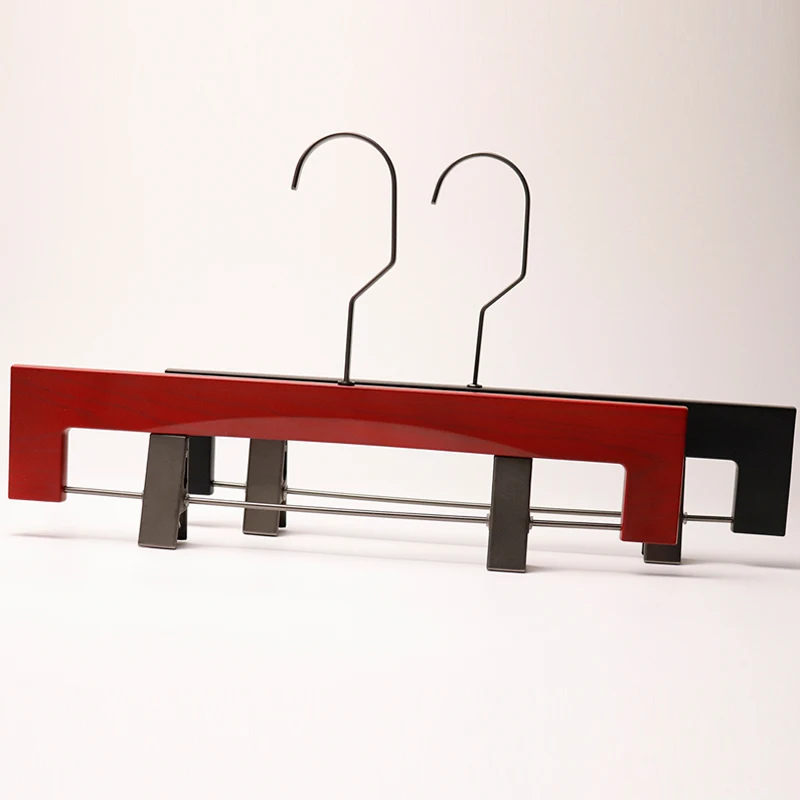 

New High-End Brand Men's Clothing Women's Pants Hanger Women's Skirt Clip Plastic Solid Imitation Wood Grain Processing