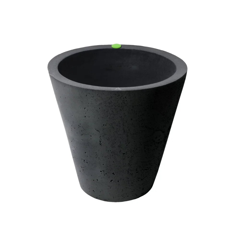 BOUSSAC Planter, 16.5-In. Height By 16-In., Concrete Texture, Black Balcony Decoration Charming and Distinctive Flower Pots