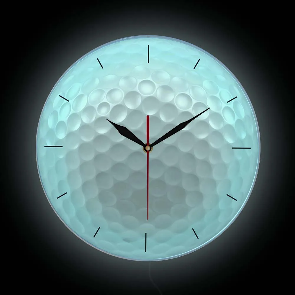 3d Printed Wall Clock With Led Backlight Modern Design Illuminated Wall Watch For Golf Club Golf Neon Light Sign Clock