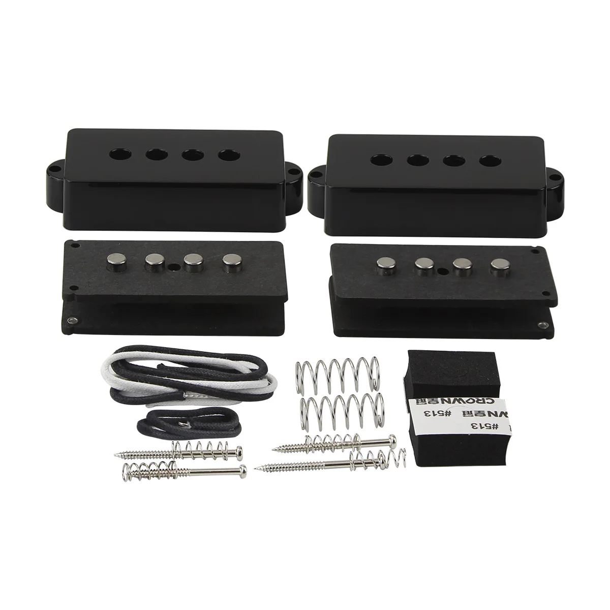 

FLEOR Alnico 5 Pickup Magnet Bobbin Kit & Cover for P Bass Pickup DIY Parts