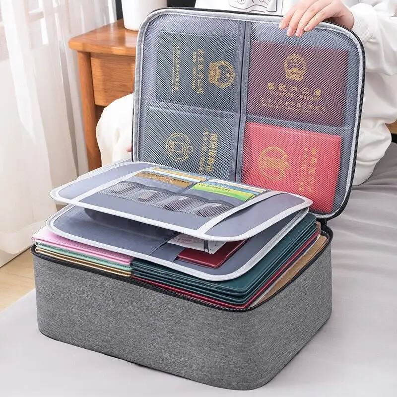 

Storage Case Purse Bag Briefcase Safe Folder Functional Document File Men's Holder Home Organizer Passport Cover Women's