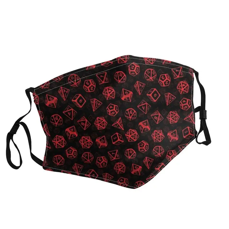 

D20 Dice Set Pattern Breathable Men Game Play Lover Mouth Face Mask Anti Haze Dustproof Protection Cover Respirator Mouth-Muffle
