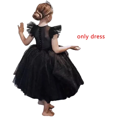 Детское платье Morticia для девочек, одежда в готивечерние стиле для косплея на Хэллоуин, день рождения Адамса, семейный Костюм черной среду Адамса