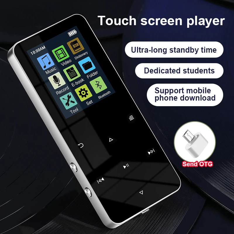MP4-плеер 2 0 дюймов металлический MP3 MP4 музыкальный плеер HiFi Bluetooth 5.0 поддержка карты
