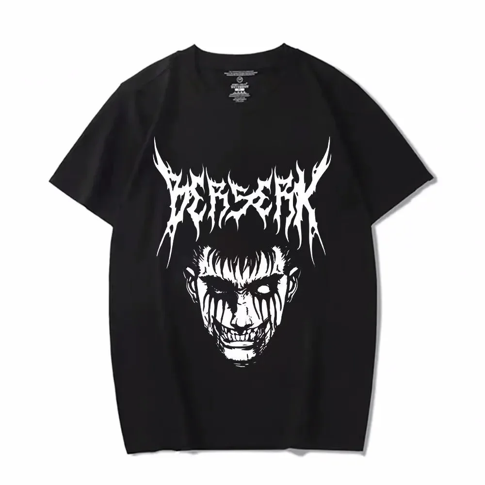 Футболки Berserk Guts с забавным воротником и коротким рукавом 100% хлопок мужская