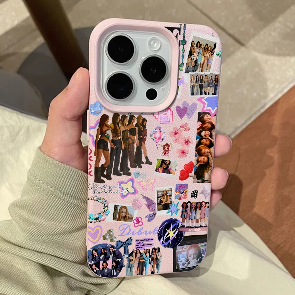 Фото Чехол для телефона KPOP KATSEYES с узором из кожи личи для Samsung S26 S25 S24 S23 S22 S21 S20 S10 Plus FE Ultra 4G 5G, противоударный чехол №3