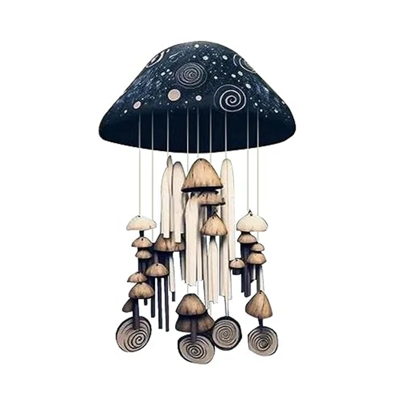 

1 Piece Handmade Art Wind Chimes Outdoors Unique Resin Hand Painted Decorative Mushroom Wind Bell