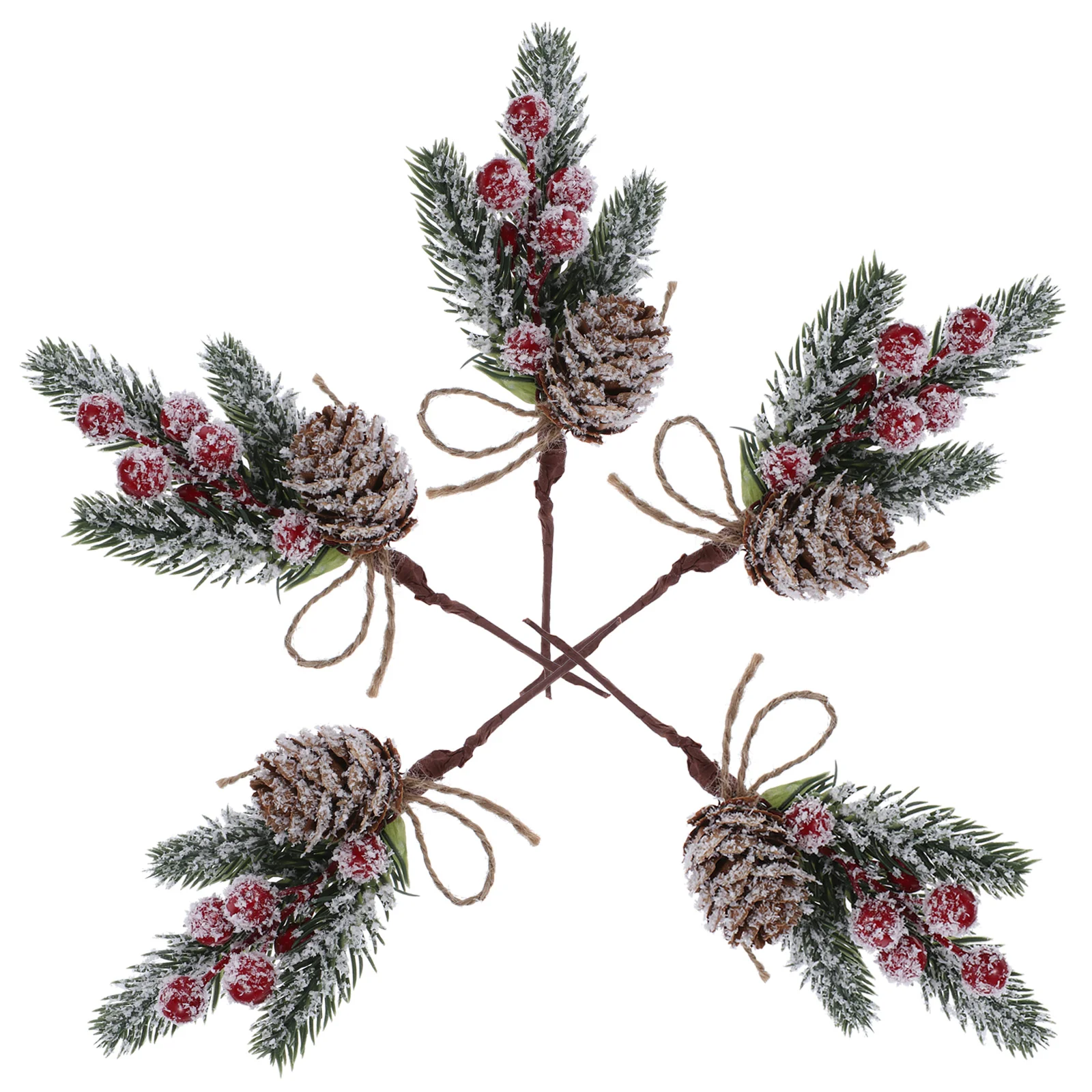 

Picks Pinebranches Berry Flower Stem Berries Diy Christmas Fruit Frosted Pinecone Red Snowy Garland Arrangements Twigs Craft