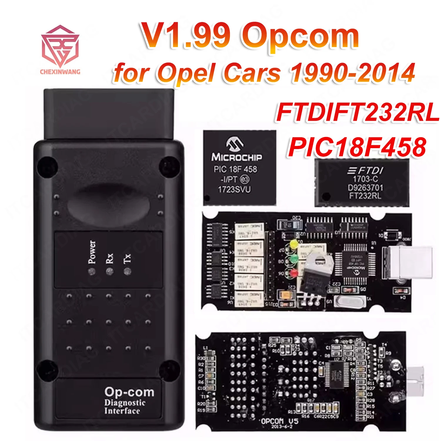 Новейший Opcom 1 99 для Opel полный чип OP-COM V1.99 FTDI PIC18F458 может шина OBD 2 OBD2 автомобильный