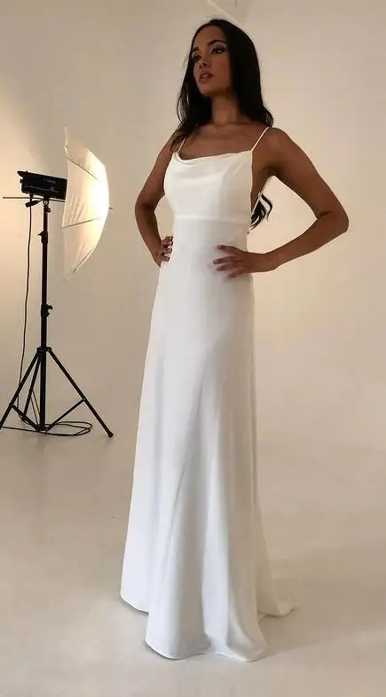 

Simple Design Party Dress Spaghetti Straps Long Homecoming Graduation Dance Party Dress