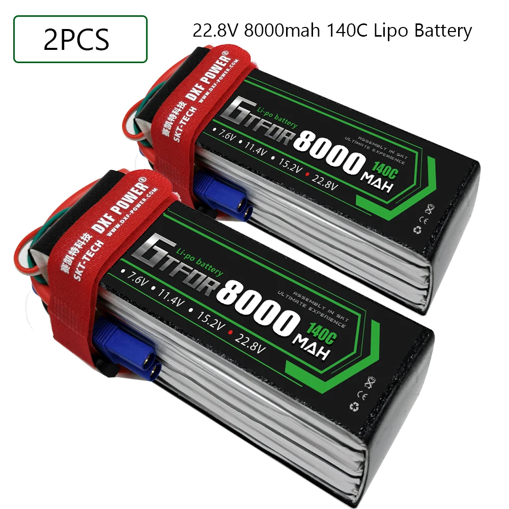 GTFDR 7.4V 7.6V 11.4V 22.8V 11.1V 15.2V 14.8V 22.2V 2S 3S 4S 6S 5200Mah 6300Mah 6500mAh 6200mAh 6750mAh 8000mAh 7000mAh Lipo