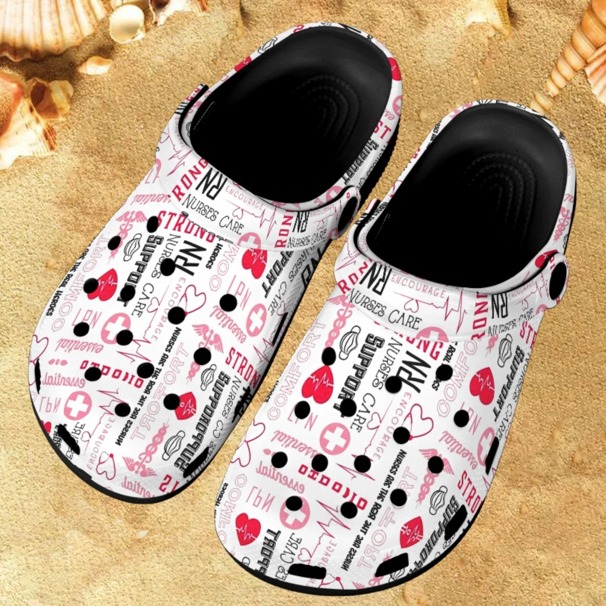 

Медицинские больничные тапочки с принтом, Летние Удобные повседневные сандалии унисекс, модные уличные слипоны на заказ