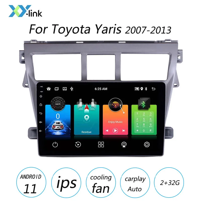 

9Inch Screen Android 11 Dvd Multimedia Player For Toyota Vios Yaris 2007-2013 Belta Gps Navigation Car Radio No 2 Cooling Fan