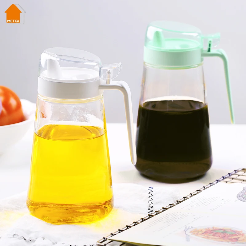 

Glass Dispenser Sauce Bottle Oil Vinegar Bottle Honey Dispenser Olive Oil Tank Cans of Spices for Kitchen, No Drip,BPA Free
