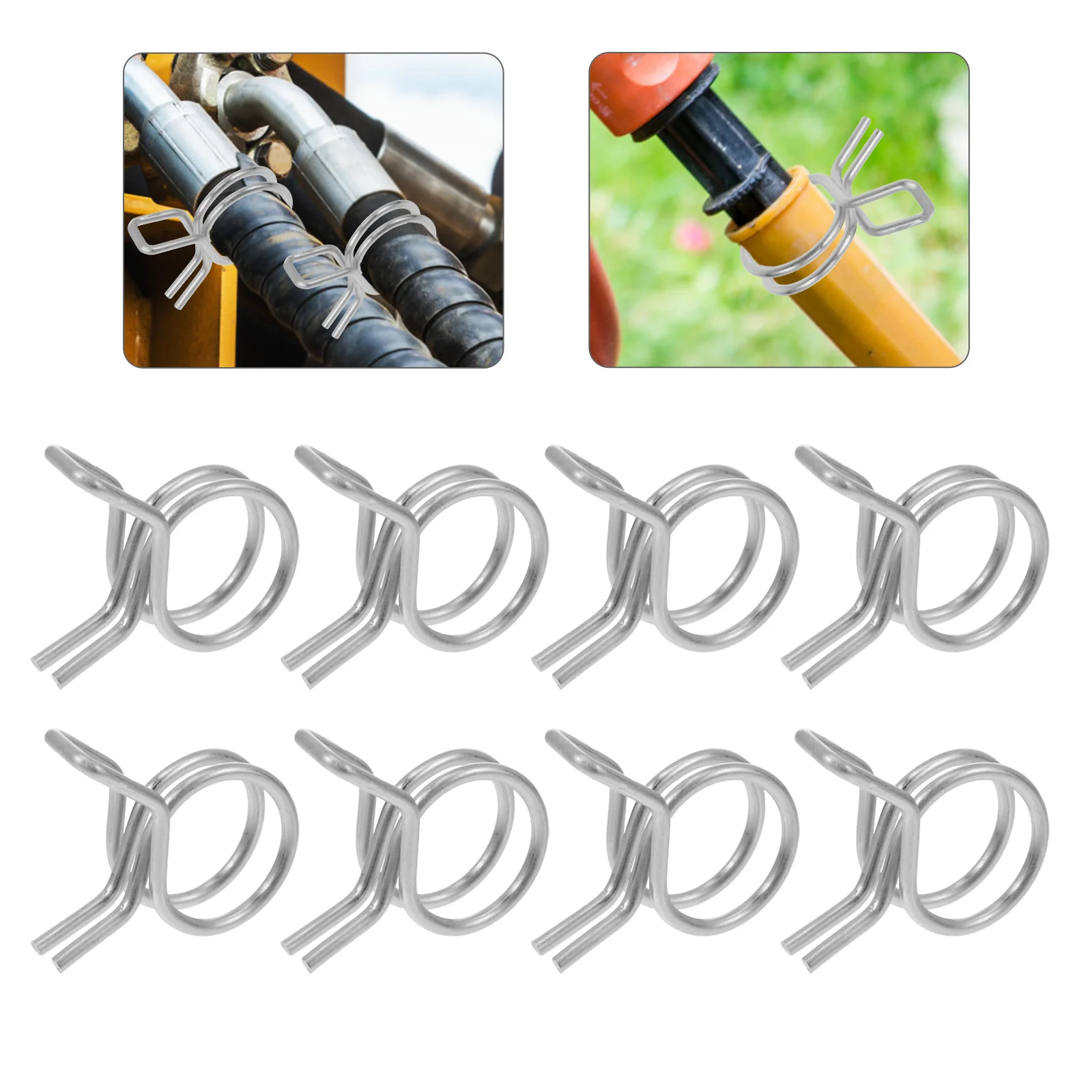 

200 Pcs Double Hose Clamps Pipe Water Spring Heavy Stainless Steel Securing Connecting Clips