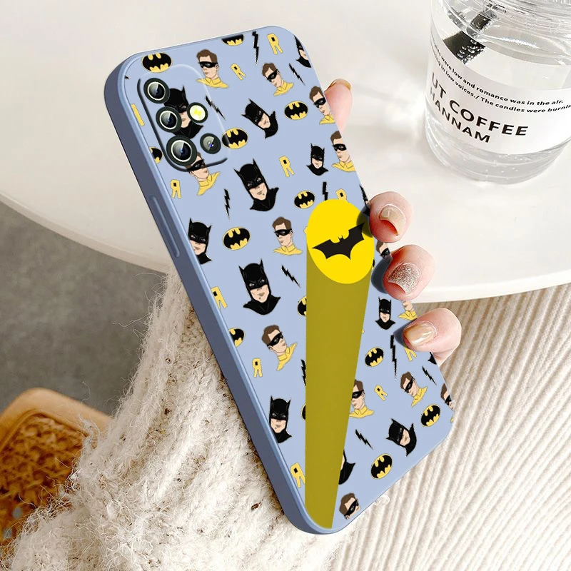 

Batman Superhero Cute For Samsung A04 S A71 A51 A42 A41 A30 A32 A21S A12 A11 A01 A02 4G 5G Liquid Rope Silicone Phone Case