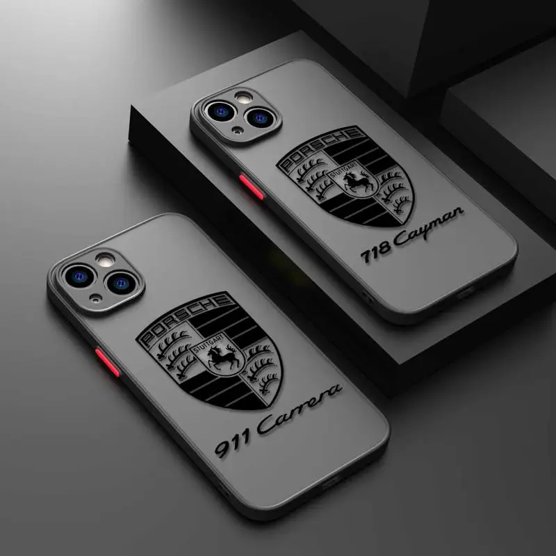 

Cayman-Porsche-911-Macan Car Phone Case For iPhone 14 13 12 11 Pro Max 6 6S 7 8 Plus XS XR X 12 Mini Hard Matte Shell