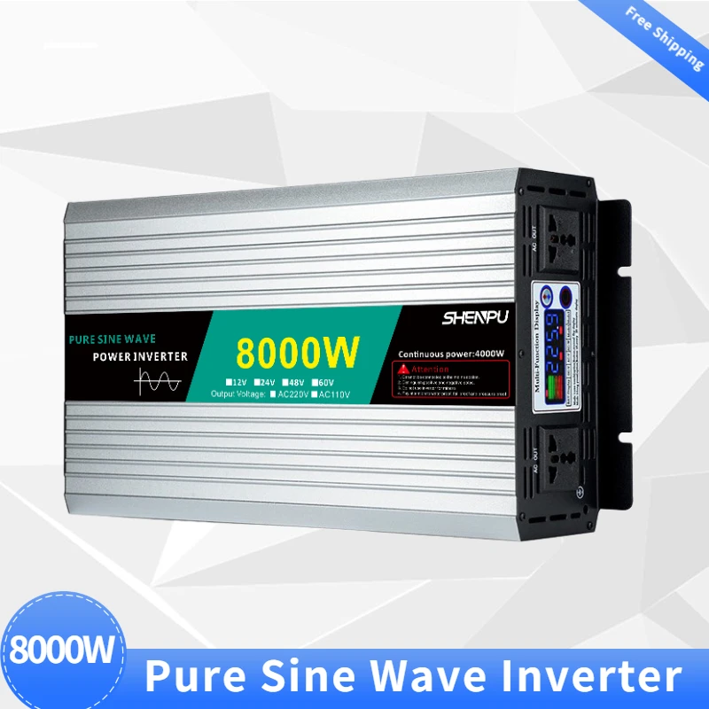 

Inversor 8000W Inverter Conversor 12V A 220V Convertidor 12V A 110V Inverter 12V 220V Pure Sine Wave 8000W