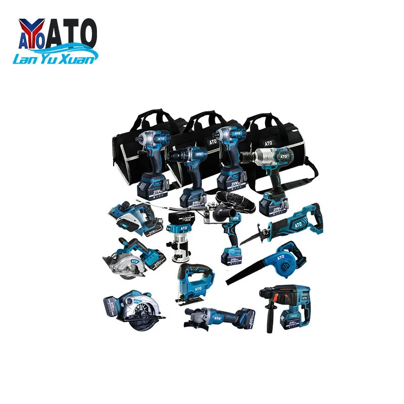 

ATO Power Tools N in one Factory Price Lithium ion Battery 3.0Ah 4.0Ah 5.0Ah 21V m18 18v cordless 15-piece combo kit
