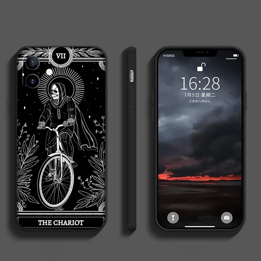 FL125 Moon Tarot Card Divine Skull Case for Samsung Galaxy A41 A42 A71 A72 A73 J2 J4 J5 J6 J7 J8 A6 A7 A8 A9