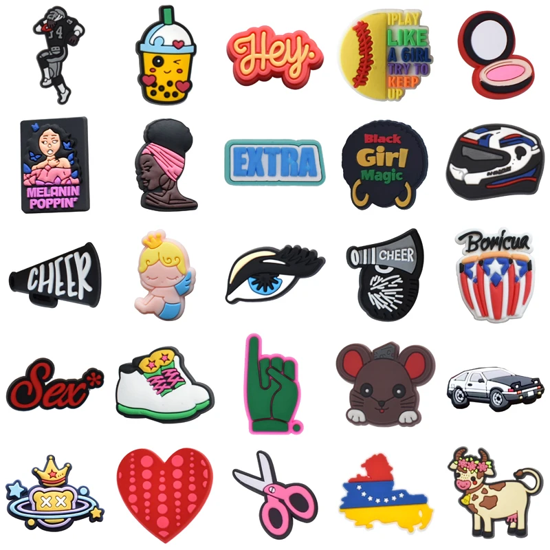 

Shoes Accessories Women Charm Men Boy Kids Wholesale Bulk Gifts Shoe Charms Para Pins Decorations for Crocs Set Jeans Packs Girl