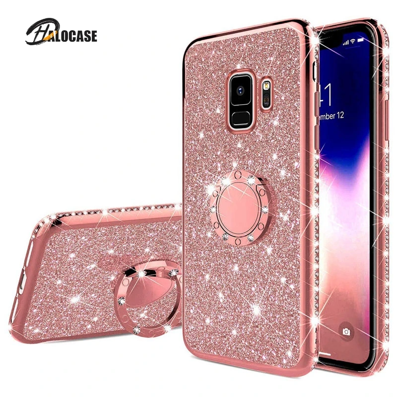 

Luxury Bling Ring Soft Cover Case For Samsung Galaxy S8 S9 S10 Plus S10e A10 A20 A20E A30 A40 A50 A60 A70 A6 A8 J4 J6 Plus 2018