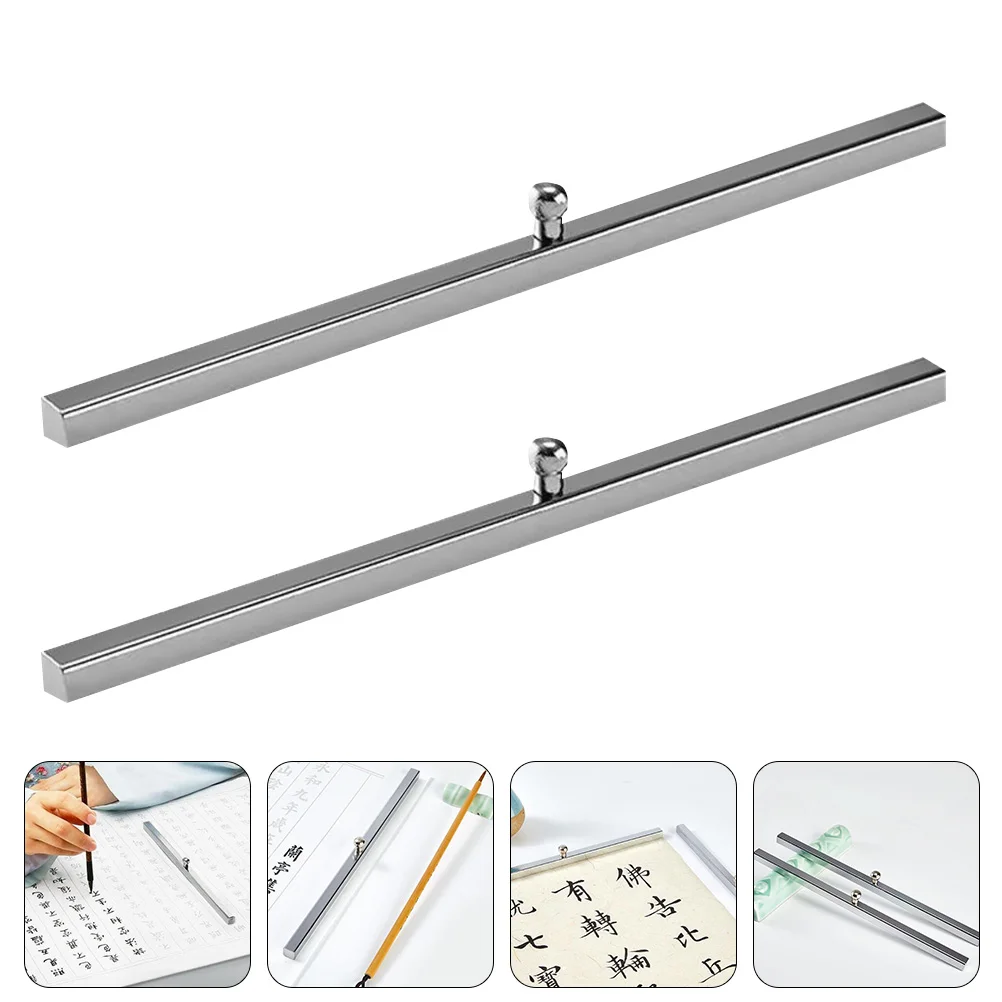 

2 Pcs Calligraphy Rice Paper Weight Office Desk Accessories Stainless Steel Paperweight Painting Tool Weights Portable Tools