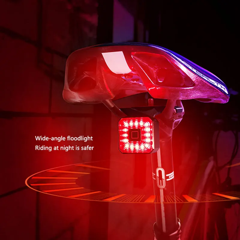 

ENLEE, умный велосипедный тормоз, задний фонарь, USB, велосипедный фонарь, автоматическая остановка, задний перезаряжаемый, IPX6-водонепроницаемый, безопасность