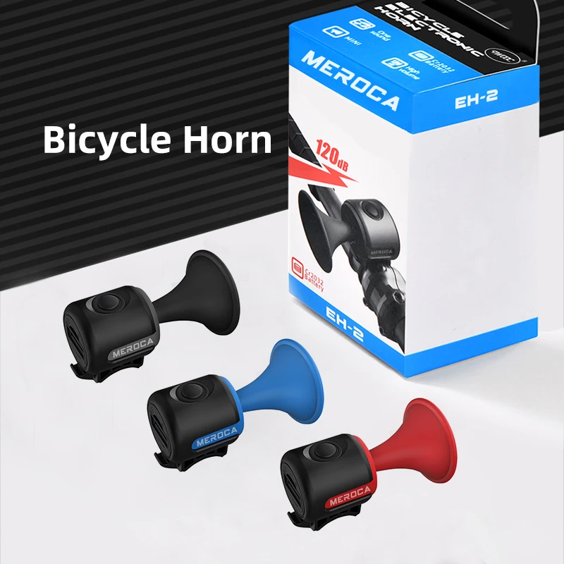 

MEROCA Bike Electronic Loud Horn 120db Warning Safety Bell For Electric Scooter/Road/MTB Bicycle Alarm Ring Handlebar Speaker