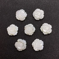 white natural mother of pearl shell beads flower charms shells loose beads diy earrings or hair clip brooch making jewelry