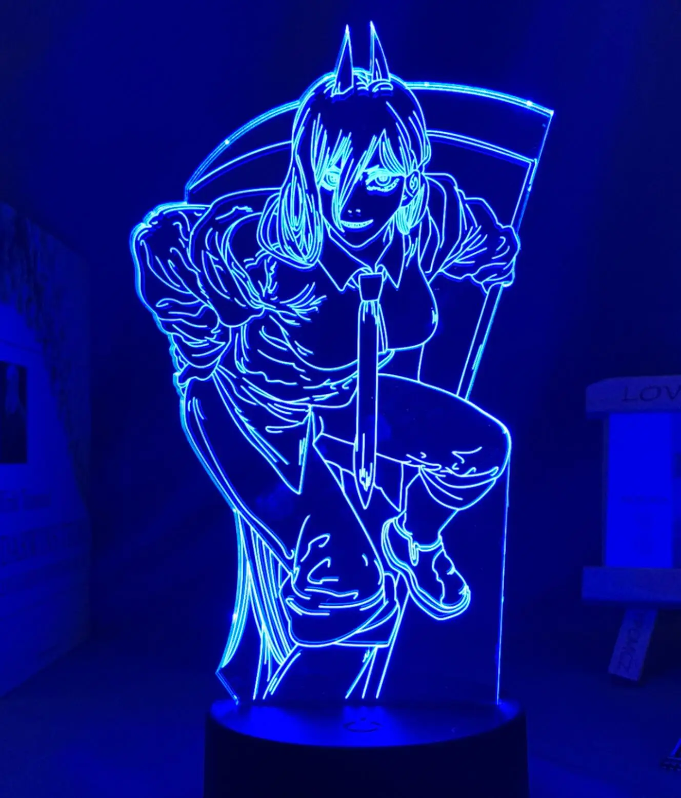 

3d Led Lamp Anime Chainsaw Man for Bedroom Decoration Nightlight Kids Birthday Gift Manga Chainsaw Man Led Night Light Dropship