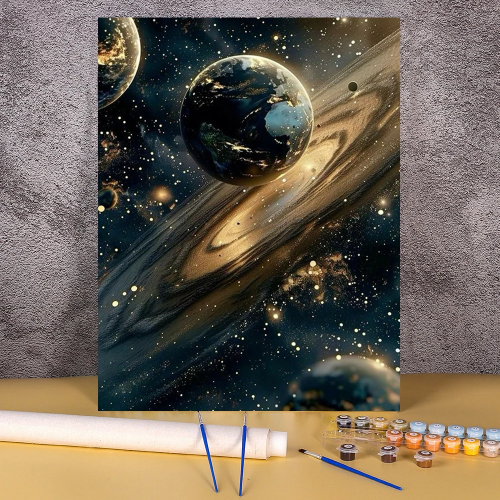 Планета-краска по номерам для взрослых пейзажная картина маслом изображение