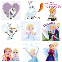 cartoon disney movie heat transfers vinyl stickers frozen elsa anna princess patches for clothing cute iron on patch for girls