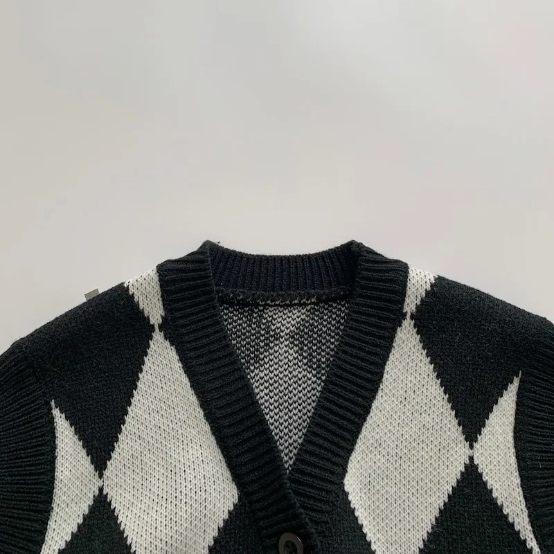 RiniLucia Children Vests Sweaters Cotton Vest Children Geometric Sleeveless Sweaters Kids Boys Girls Pullover Knitting Vest Coat