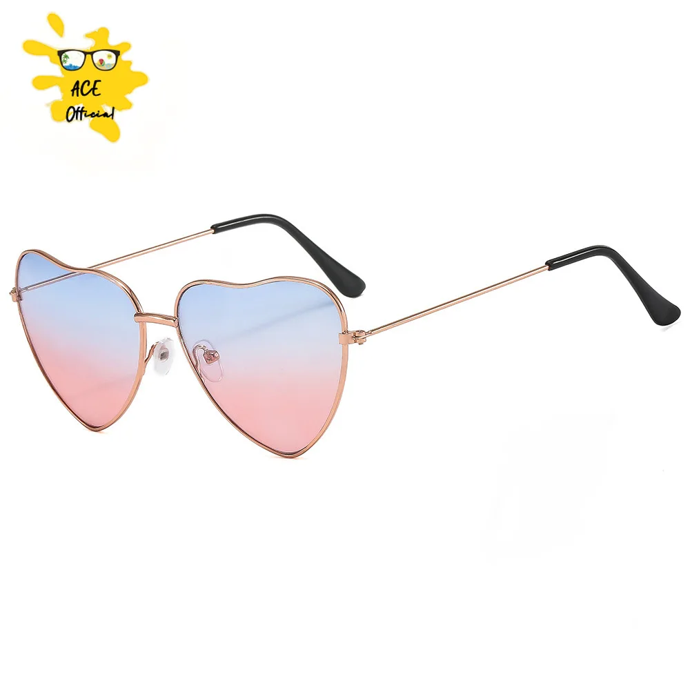 

1PC Vintage Heart Shape Sunglasses Candy Color Gradient Ocean Lenses Metal Frame Fancy Dress Street Wear Accessories Gift LOVE