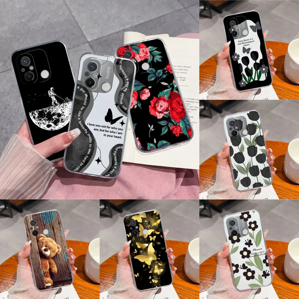 10000 для Redmi 11A 4G популярный цветочный узор прозрачный мягкий Силиконовый ТПУ