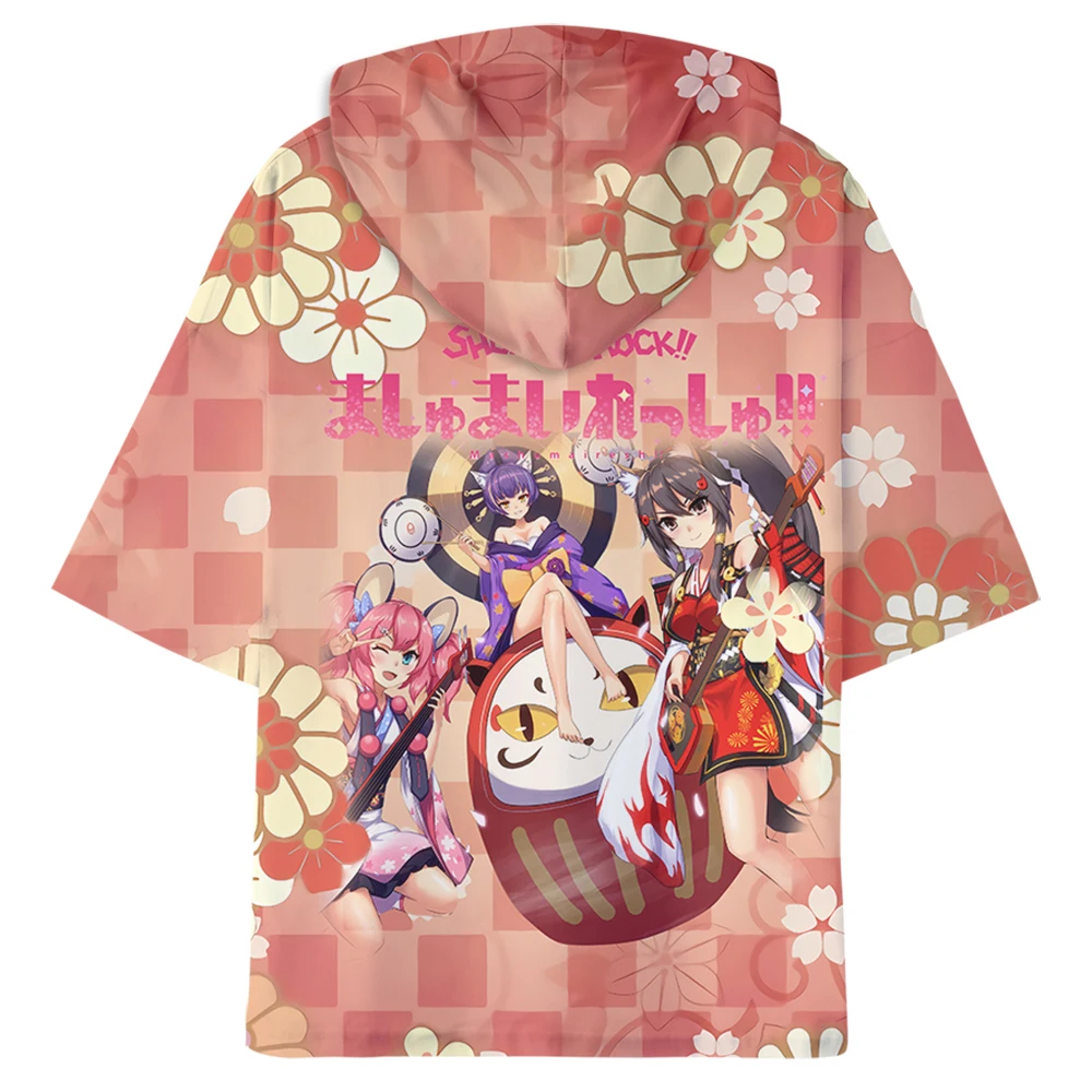 Футболка с капюшоном SHOW BY ROCK для мужчин и женщин тенниска короткими рукавами