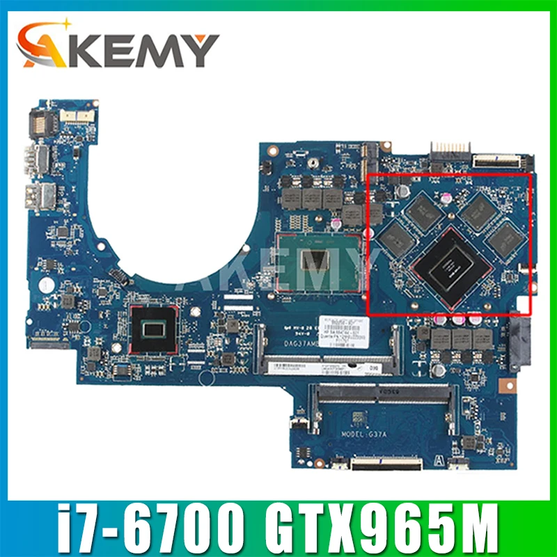 

862259-601 864744-601 DAG37AMB8D0 G37A для HP 17-W HP 17-AB, материнская плата для ноутбука, процессора i7 6700 GTX965M DDR4 100%, тестовая работа