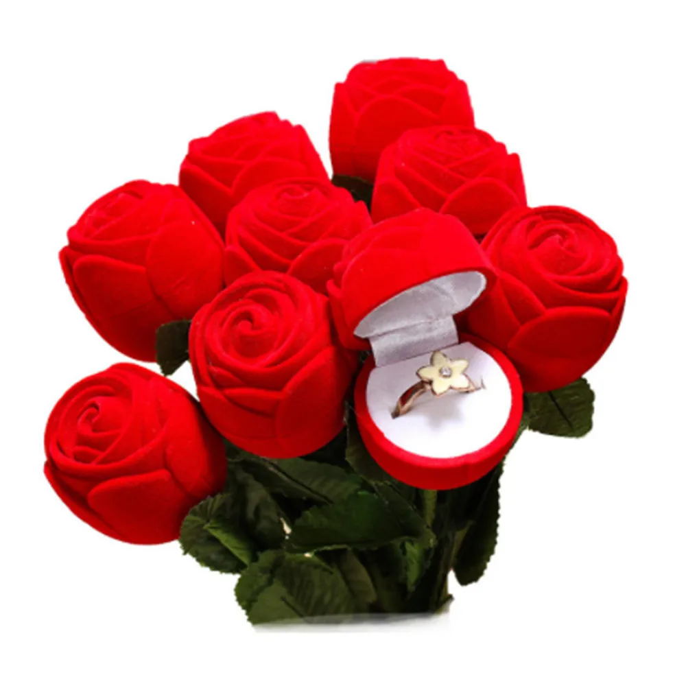 

Rose Shape Ring Jewelry Packaging Display Boxes For Satin Rose Jewelry Gift Boxes For Anniversaries, Weddings, Birthdays