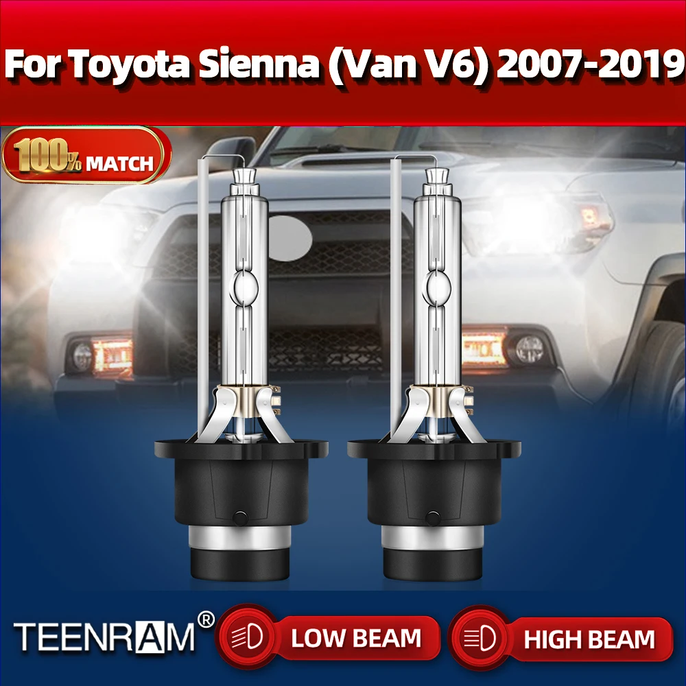 

35W D4S HID Xenon Headlight Bulb 12V 6000K Car Light 20000LM Xenon Lamp For Toyota Sienna (Van V6) 2007-2015 2016 2017 2018 2019