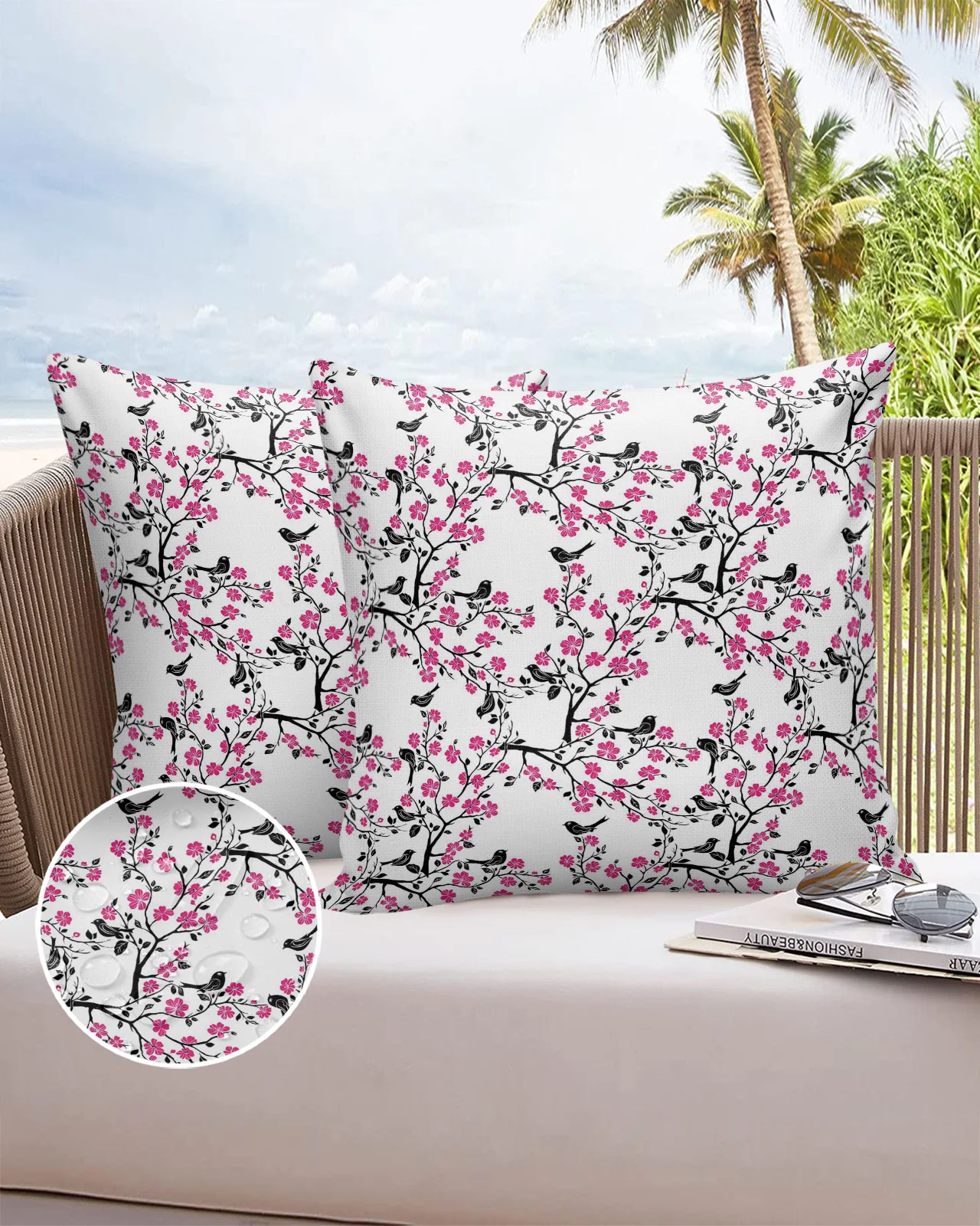 

2/4pcs Set Pillow Case Bird On Plum Branch Waterproof Pillowcase Decorative Bed Pillow Cover Home Decor Sofa Car Cushion Cover