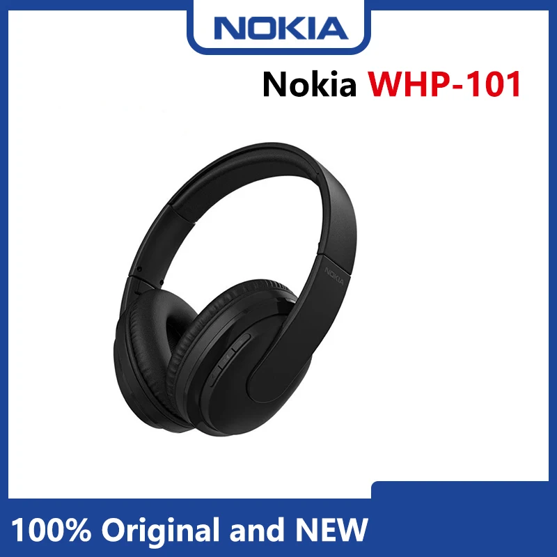 

Nokia WHP-101 Wireless Bluetooth Headphone Built in Microphone Physical Noise Reduction Music Sports Game 60 Hours Battery Life