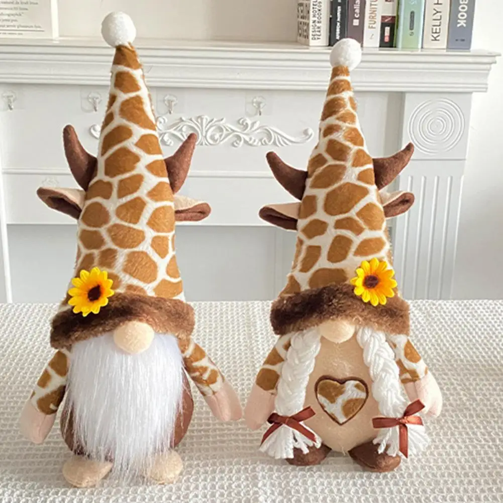 

Lovely Faceless Doll Cotton Stuffed Giraffe Dwarf Doll Table Ornament Eye-catching Adorable Gnome Doll Ornament Gift Choice